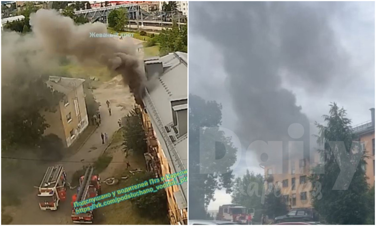 «Детей жалко»: появилось видео, как тушили пожар в многоэтажке Петрозаводска