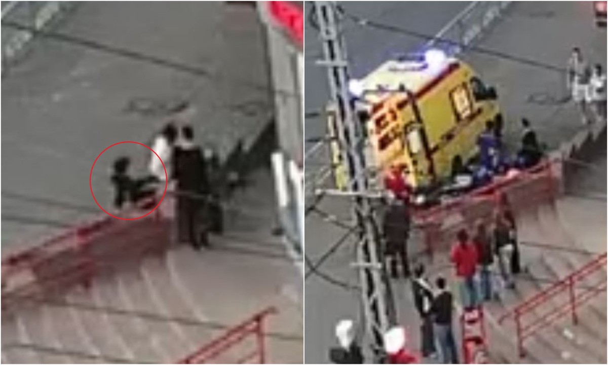В Петрозаводске подросток упал с лестницы у магазина: его погрузили на носилках в «скорую»