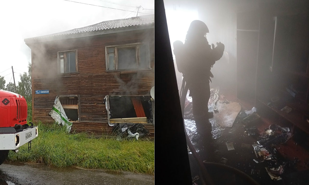 В Карелии загорелась квартира, в которой никто не жил