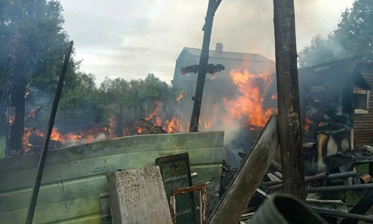 В Карелии пожар вспыхнул на дачах