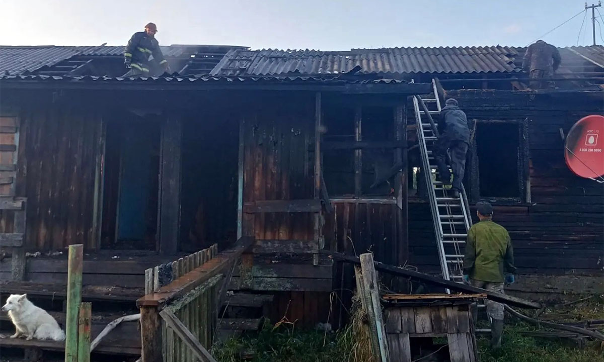 В Карелии во время пожара сгорела половина квартир в доме