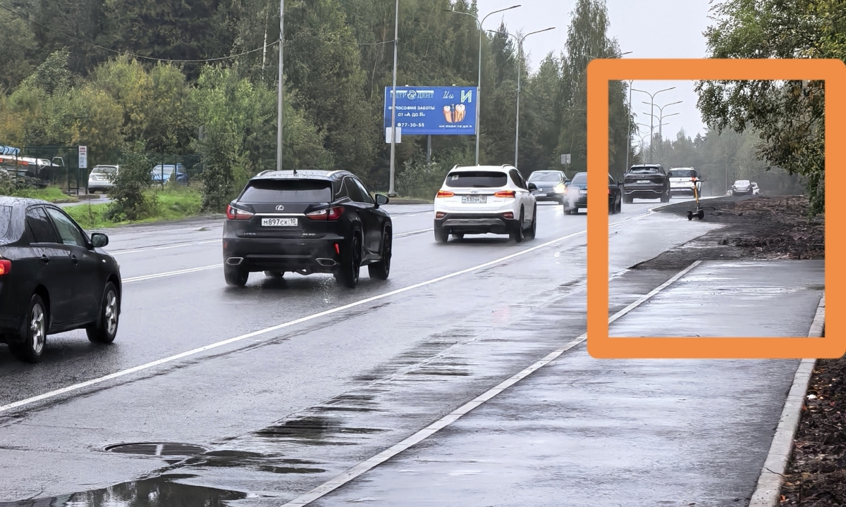 «Идет в никуда». В Петрозаводске так и не сделали тротуар, который обещали при расширении дороги