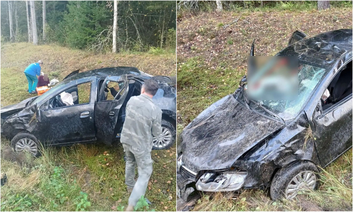 Пострадавший в аварии мужчина сам выбрался из перевернутого автомобиля в Карелии