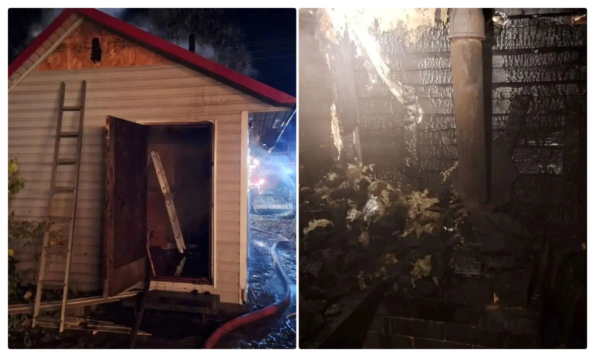 В Карелии ночью полыхала баня